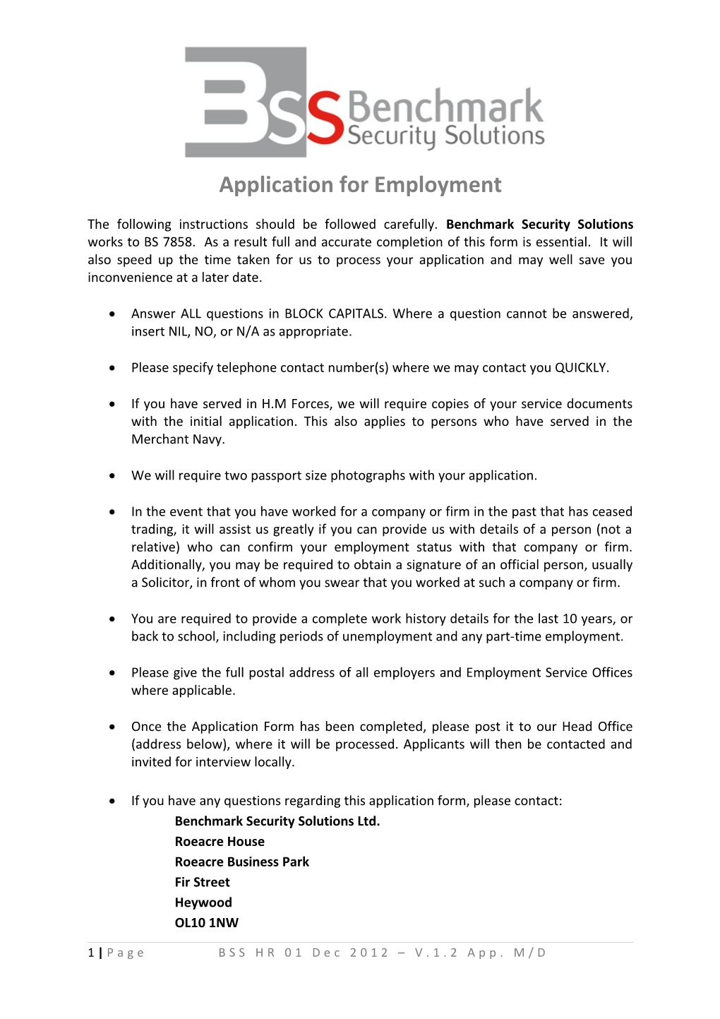 Application for Employment s119