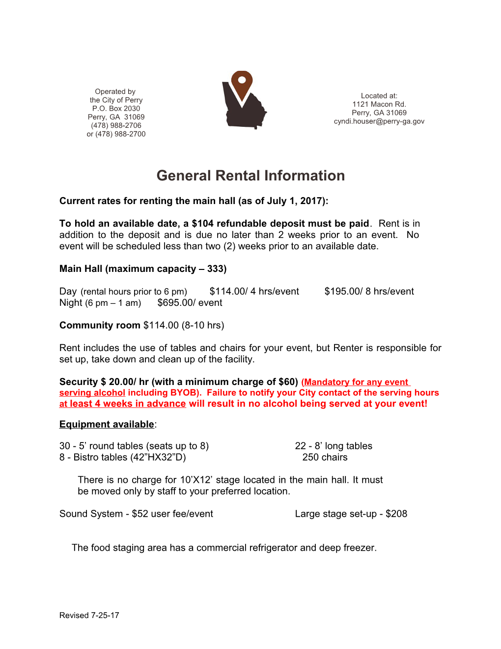 General Rental Information