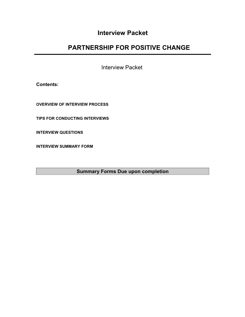 Partnership for Positive Change