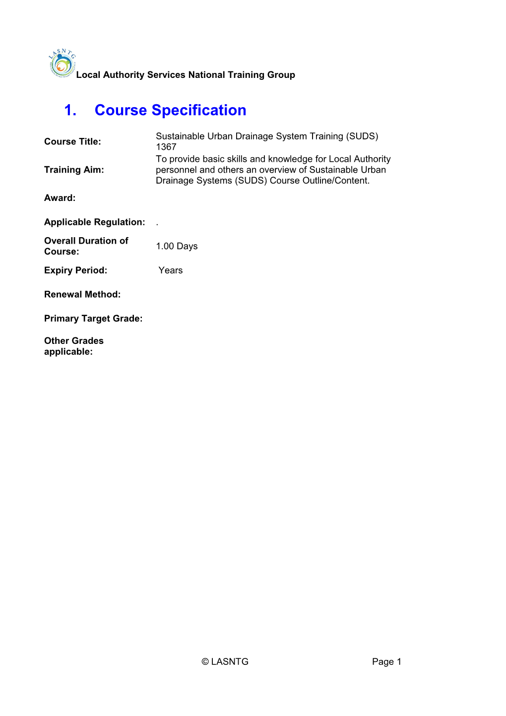 Course Specification s1