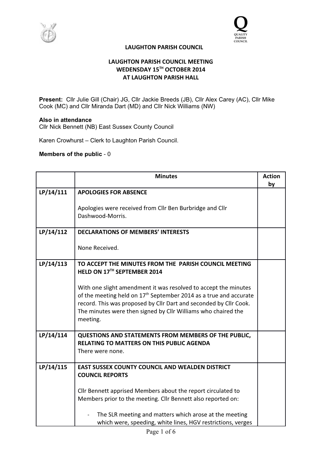 Laughton Parish Council Meeting