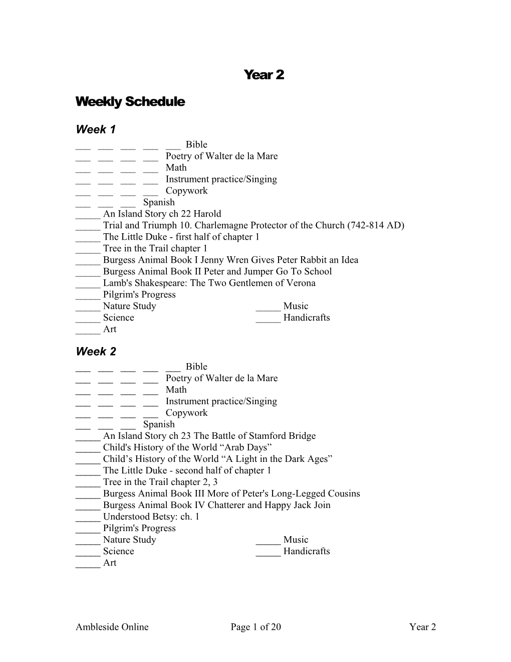 To This Book Schedule Should Be Added Daily Penmanship, Phonics, and Math, As Well As Weekly