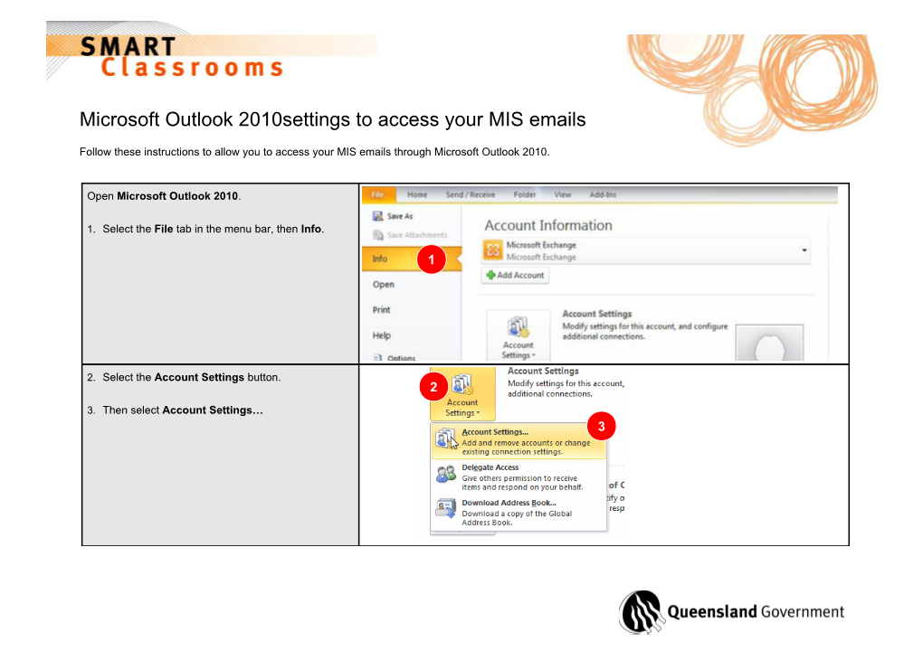 Microsoft Outlook 2010Settings to Access Your MIS Emails