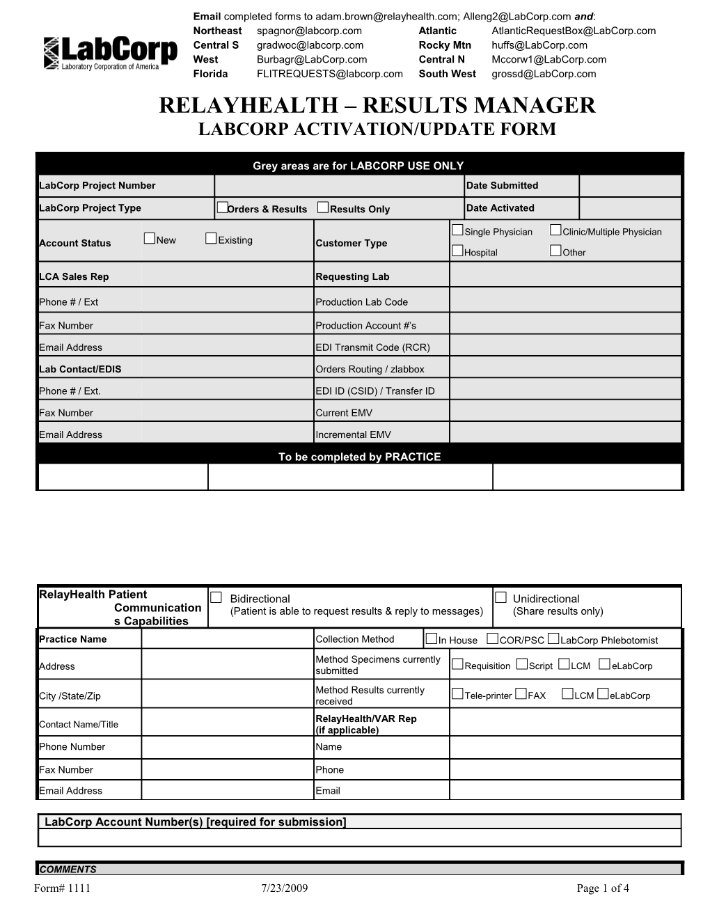 Labcorp Interface Request Form