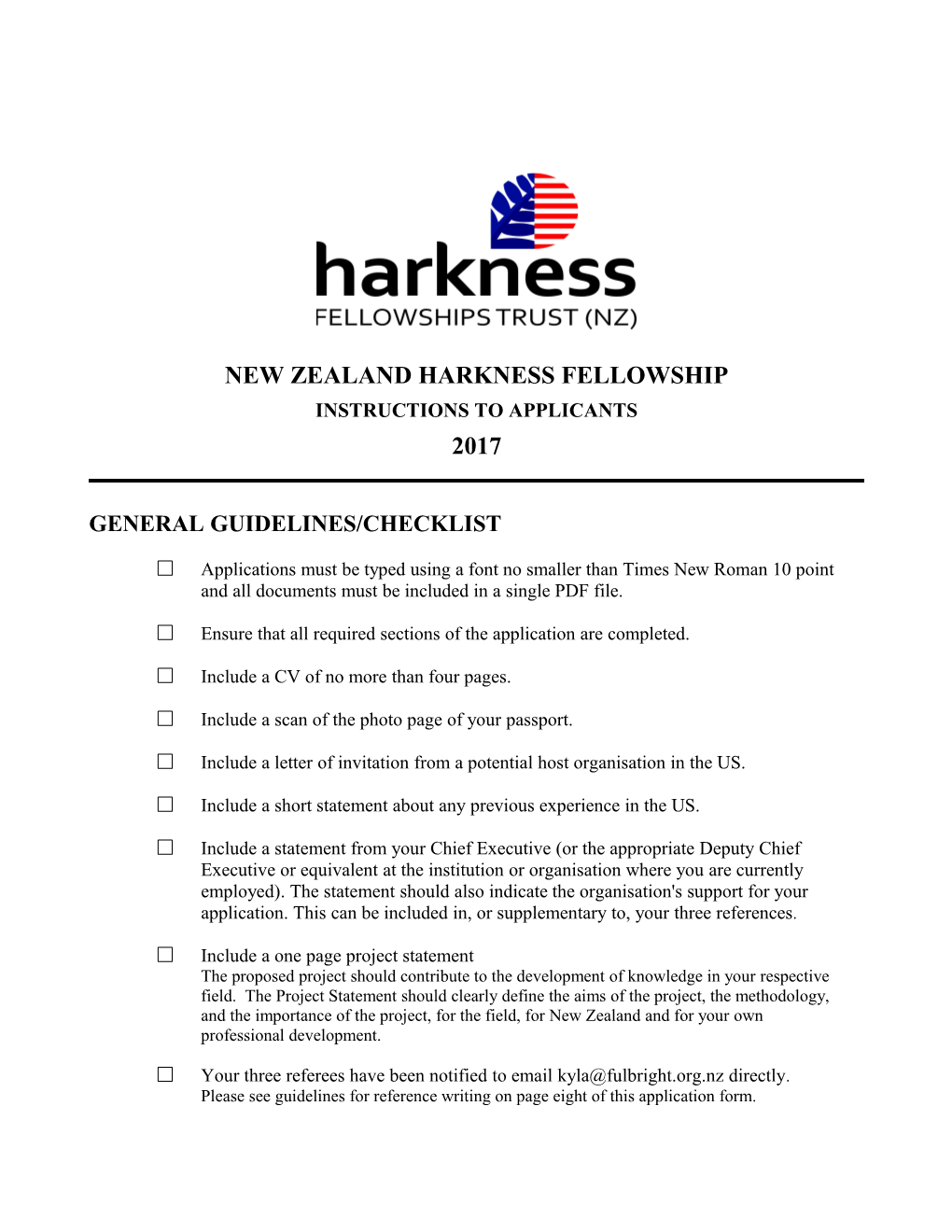 New Zealand Harkness Fellowship