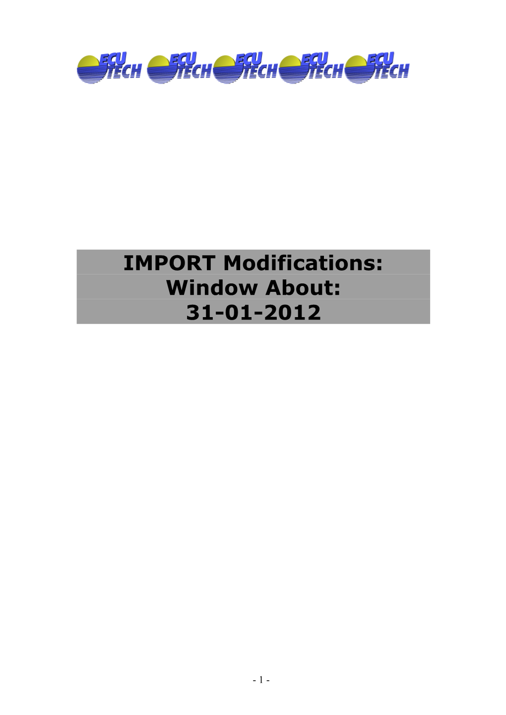 IMPORT Modifications