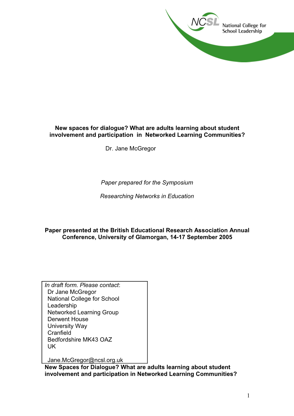 New Spaces for Dialogue? What Are Adults Learning About Student Involvement and Participation