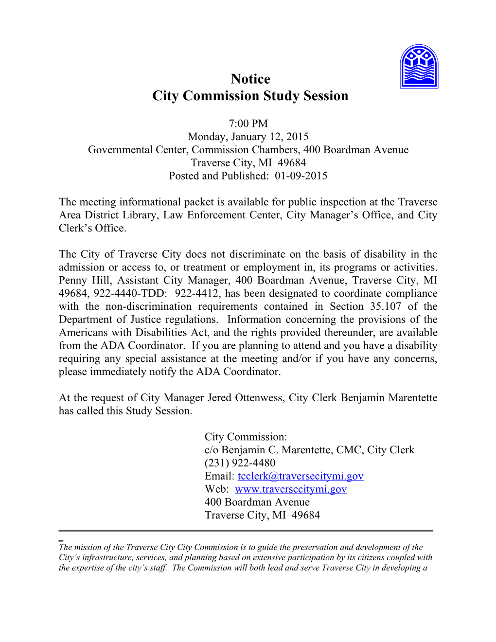 City Commission Study Session
