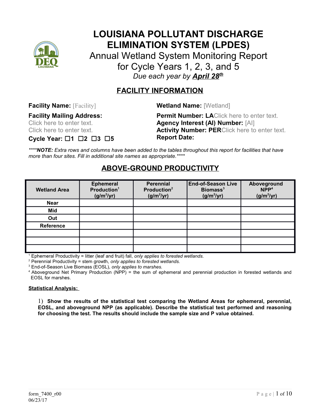 Facility Information s1