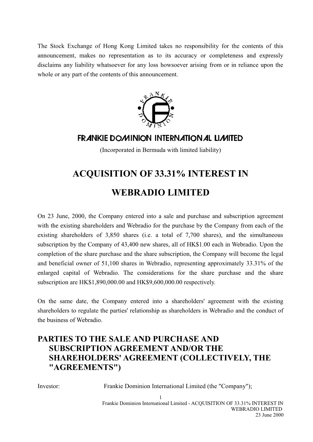 Incorporated in Bermuda with Limited Liability