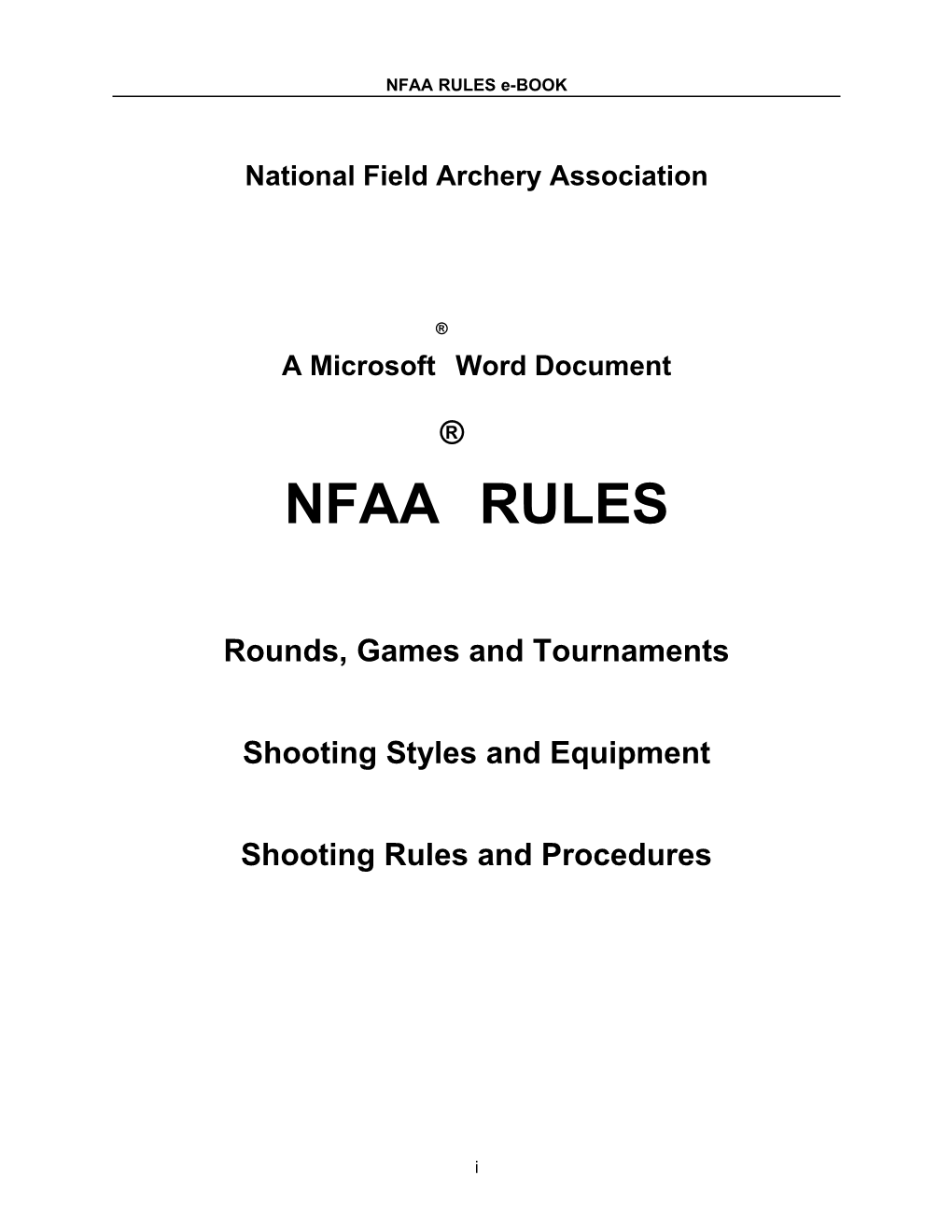 NFAA Rule Book