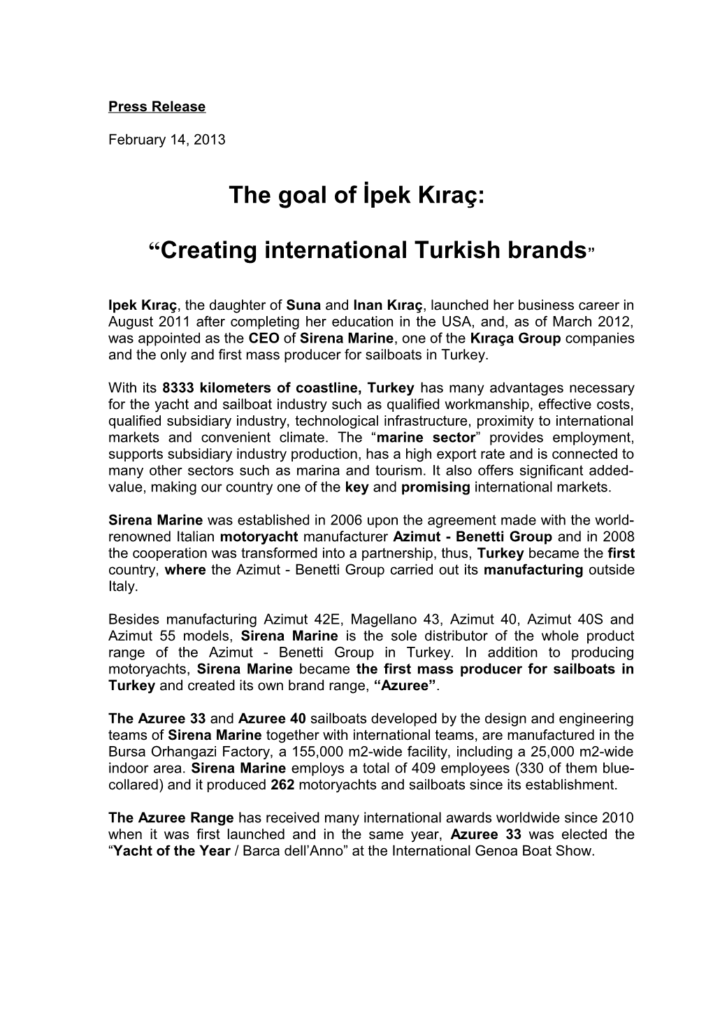 Creating International Turkish Brands