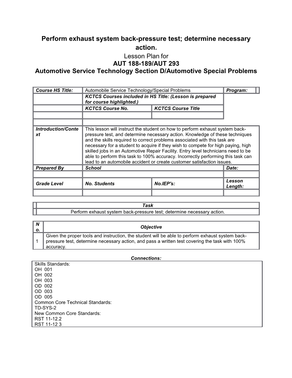 Perform Exhaust System Back-Pressure Test; Determine Necessary Action