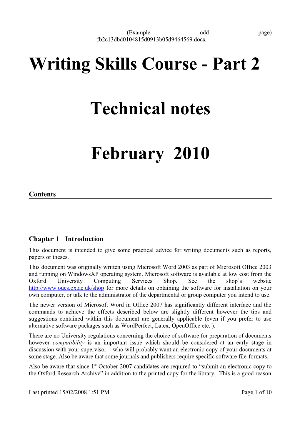 Paul J Warren (Example Odd Page) Writingskills2010