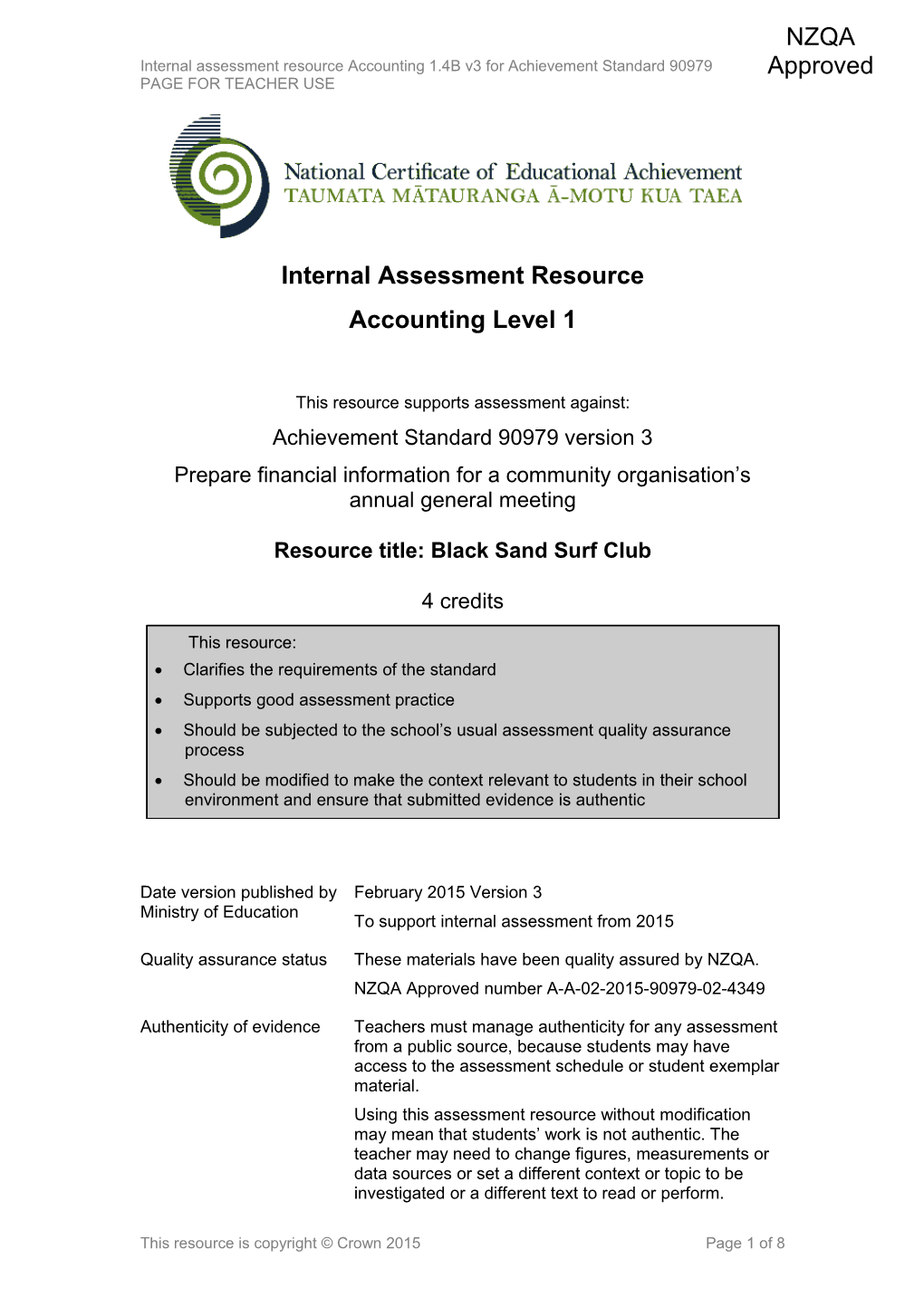 Level 1 Accounting Internal Assessment Resource s1