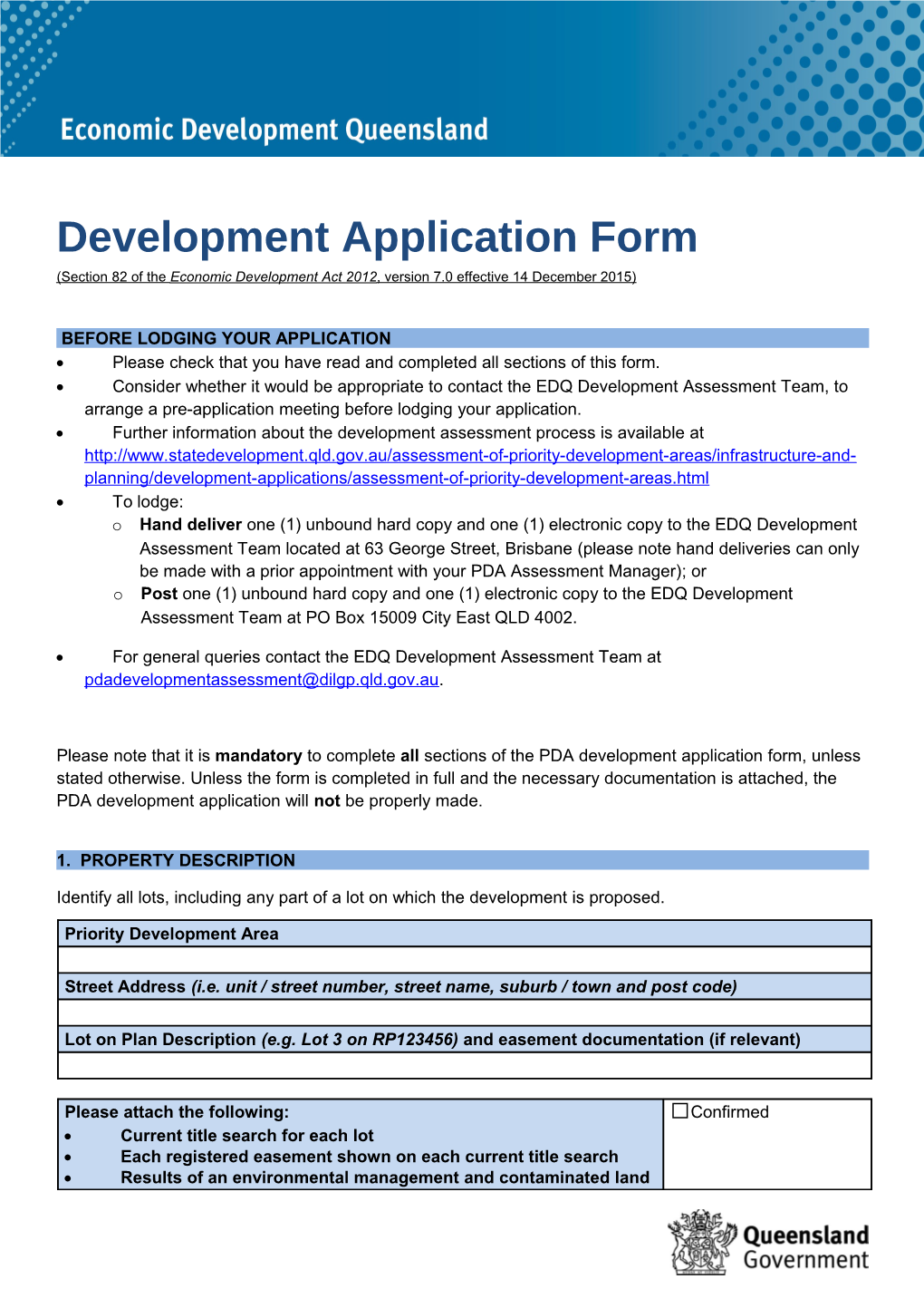 Development Application Form