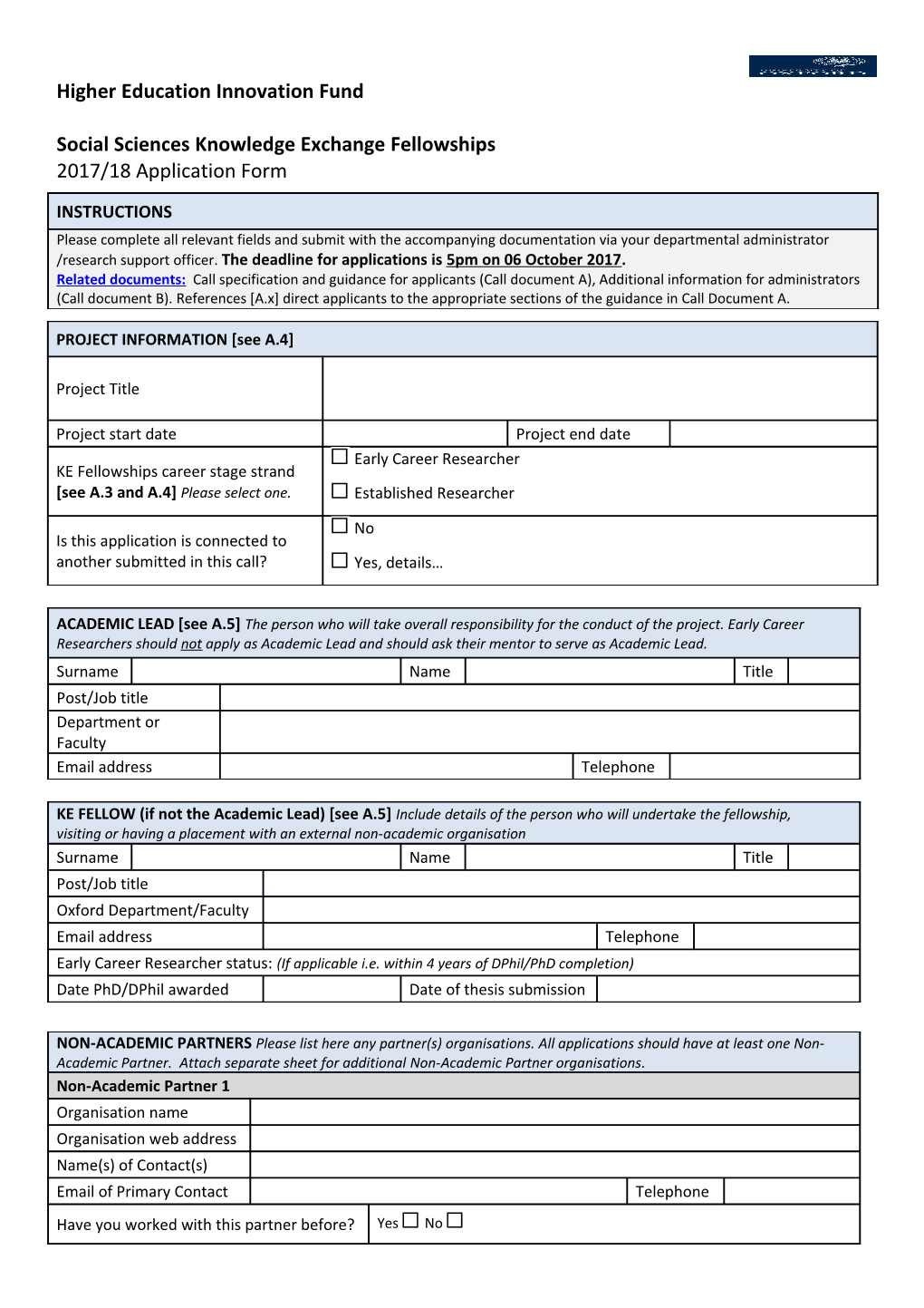 CLOSED - ESRC IAA Application Form
