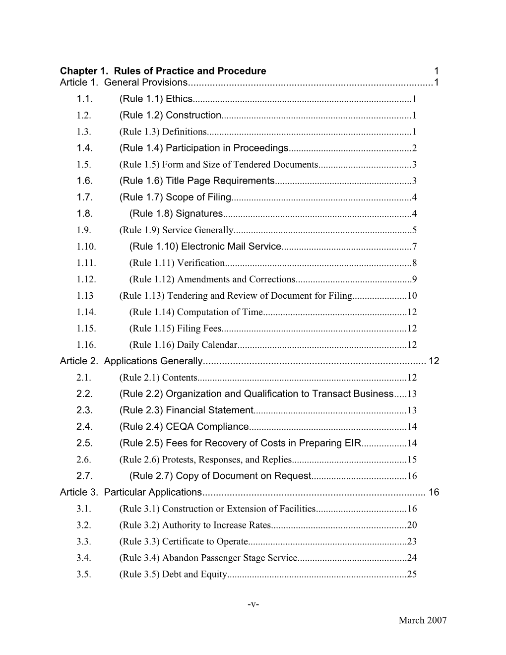 Chapter 1. Rules of Practice and Procedure 1