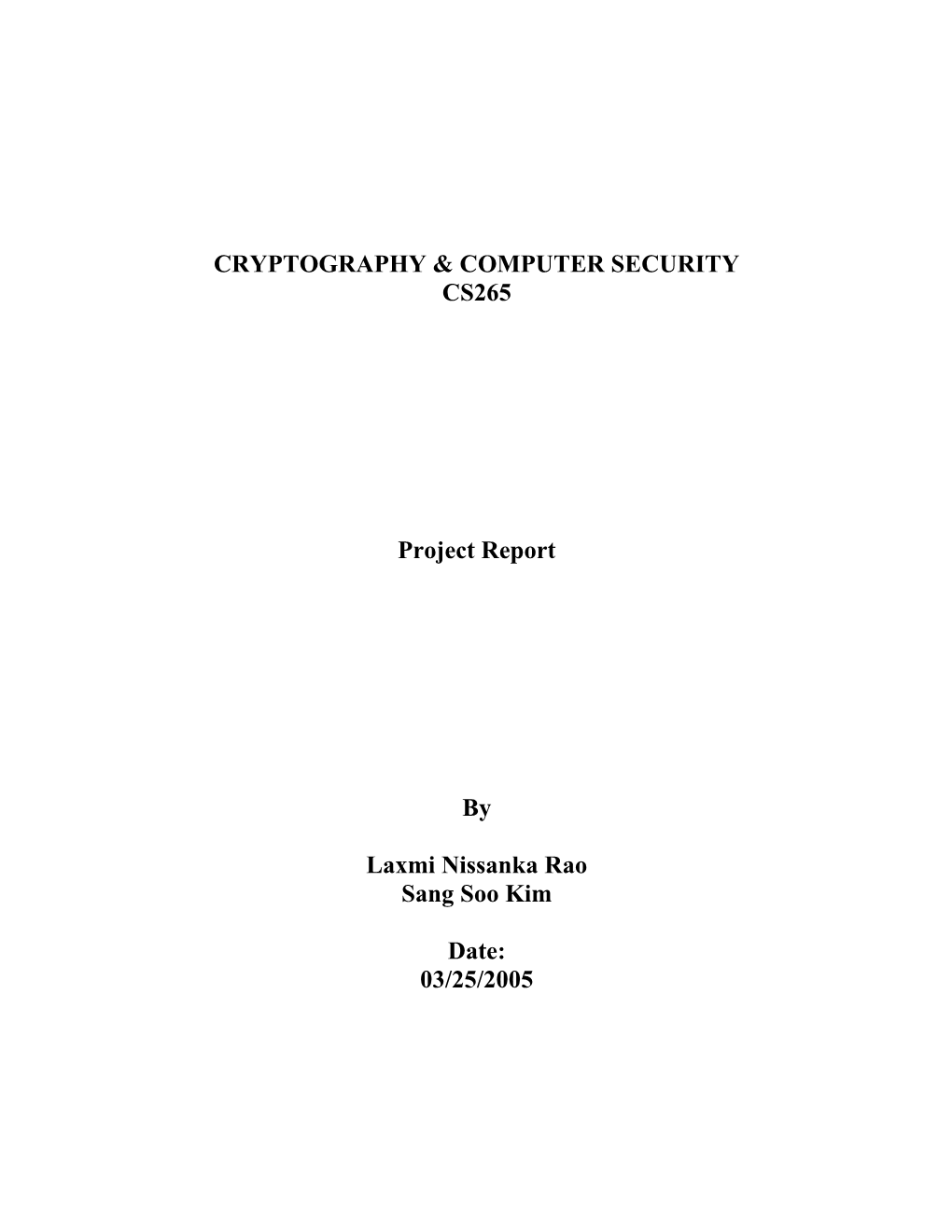 Cryptography & Computer Security