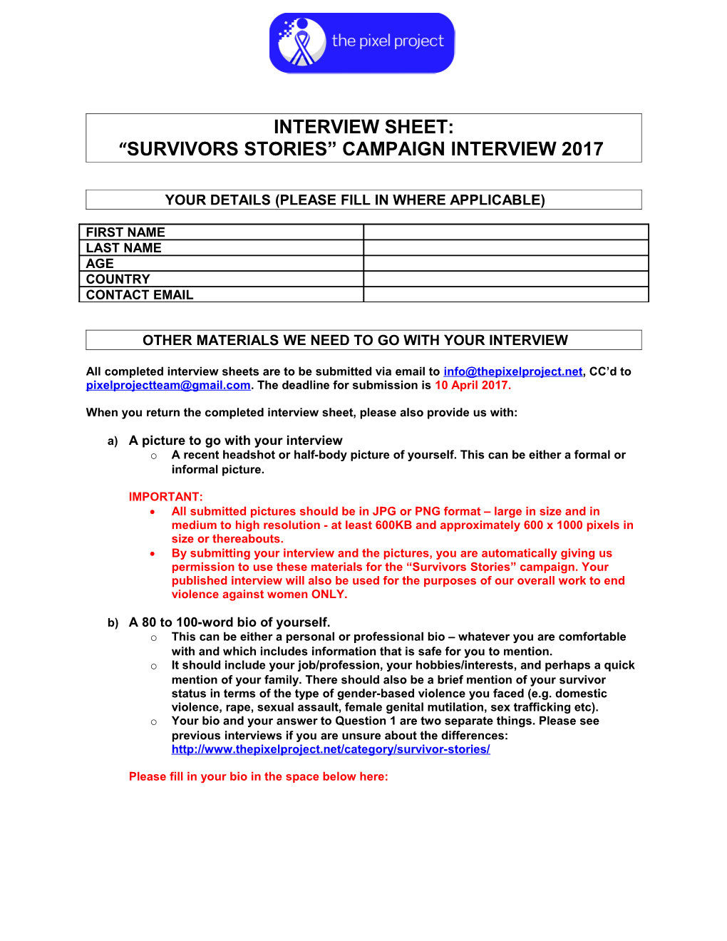 Survivors Stories Campaign Interview 2017