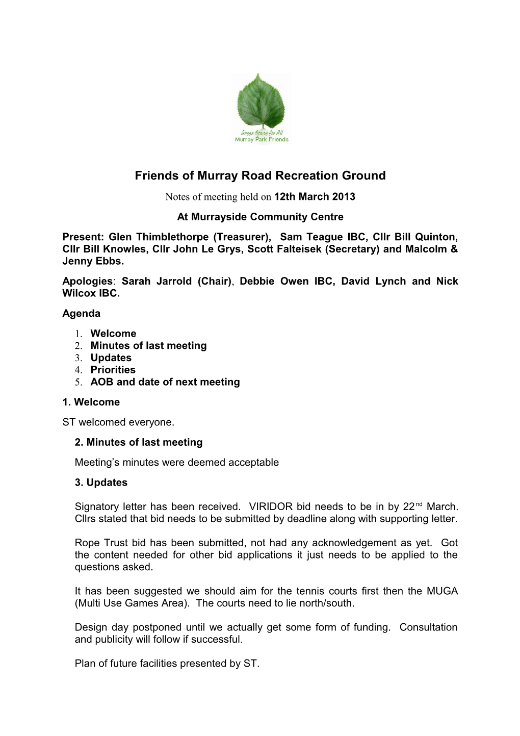 Friends of Murray Road Recreation Ground