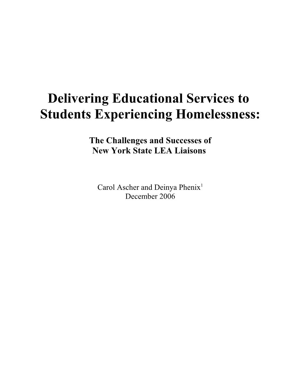Delivering Educational Services To