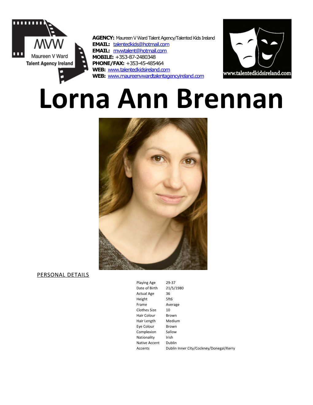 Lorna Ann Brennan Mvw Talent Agency Page 3