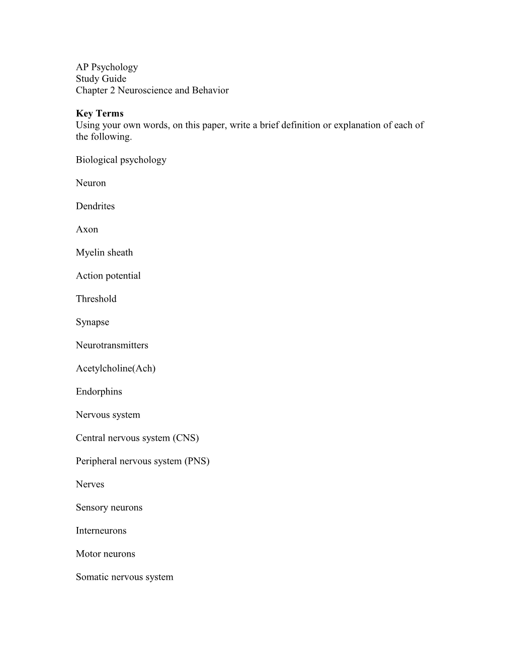 Chapter 2 Neuroscience and Behavior