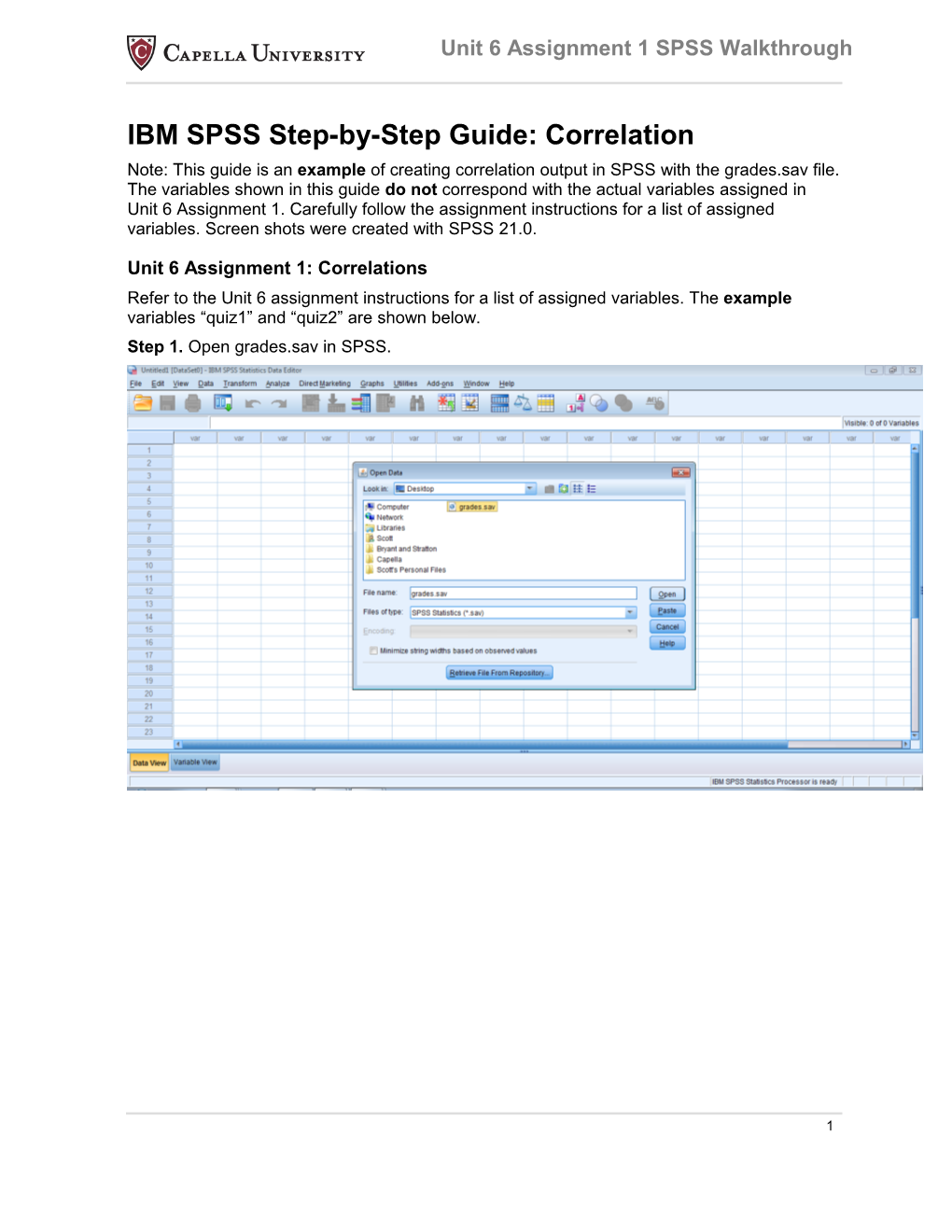 IBM SPSS Step-By-Step Guide: Correlation