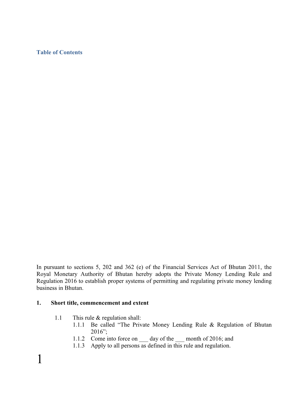 1.Short Title, Commencement and Extent