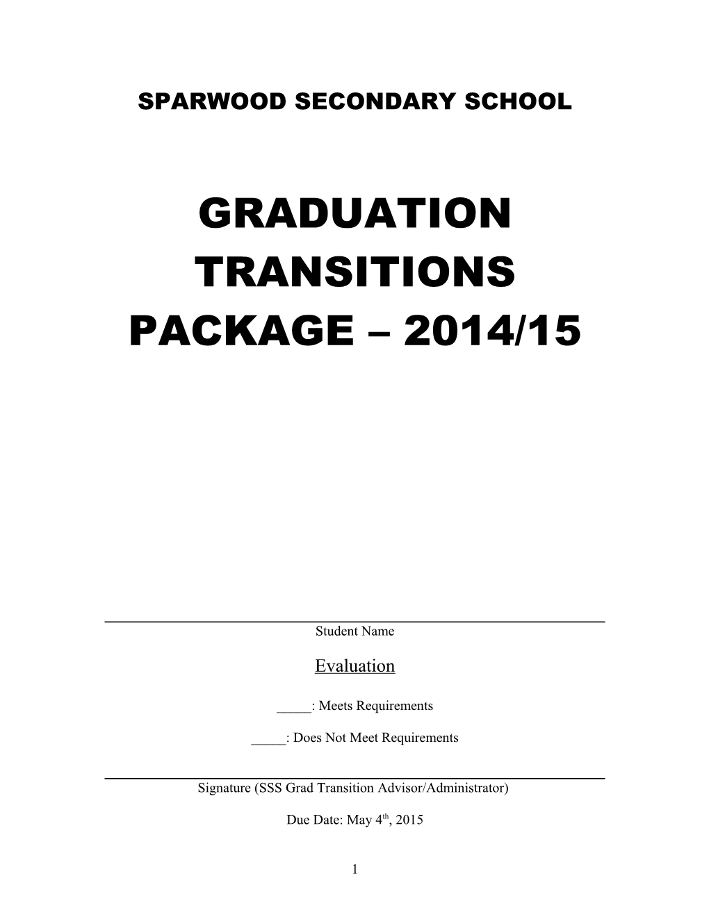 SSS - Grad Transitions