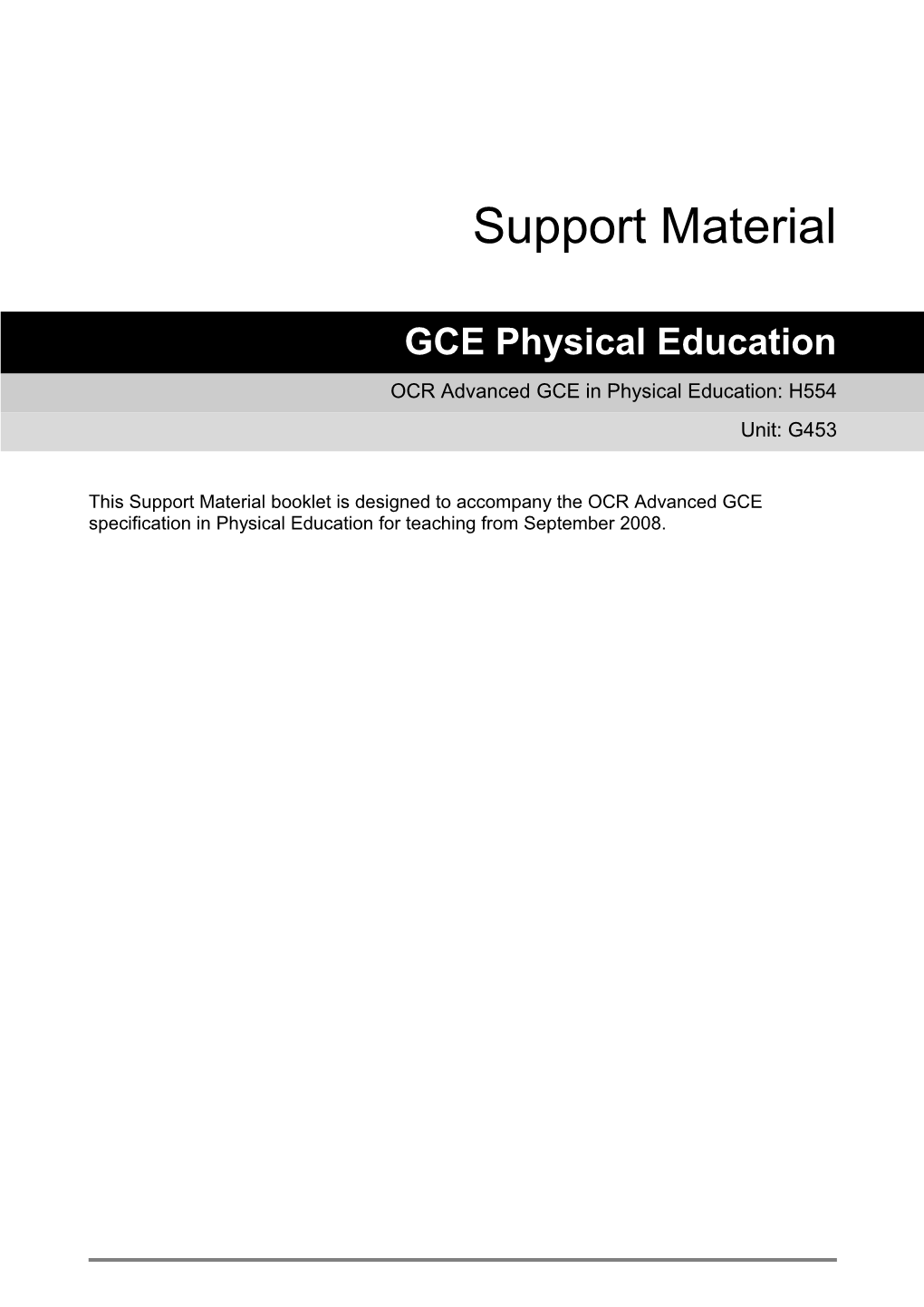 GCE Physical Education