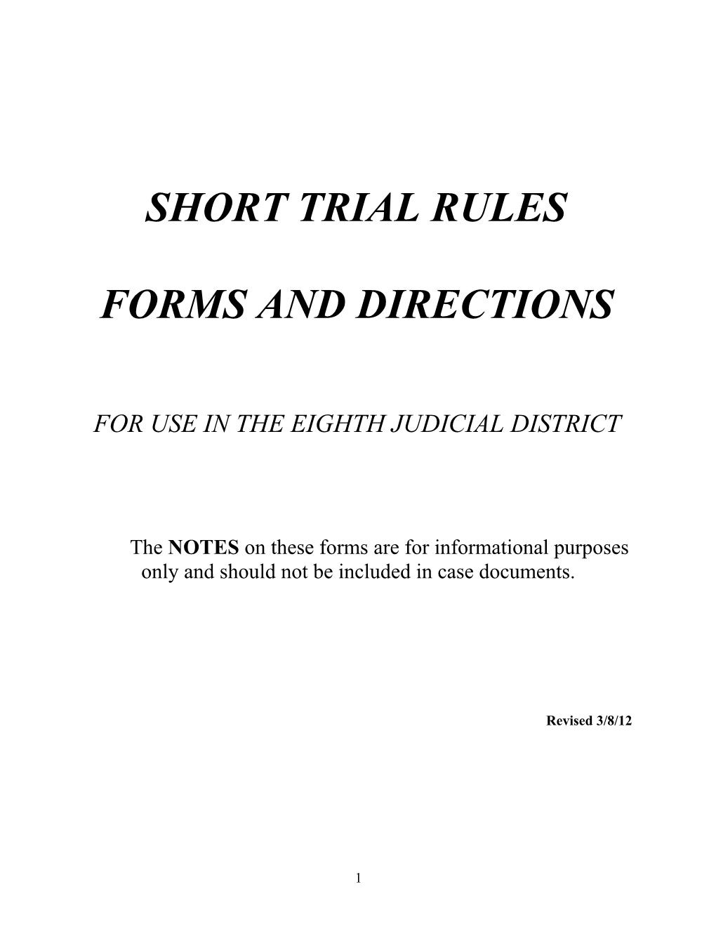 Short Trial Rules