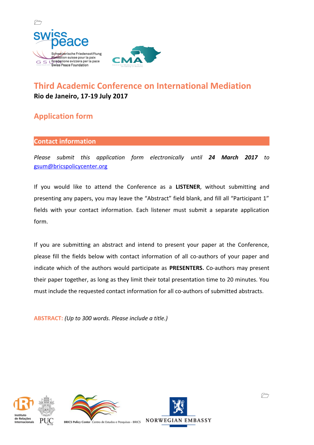 Third Academic Conference on International Mediation