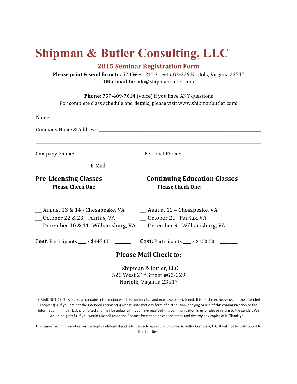 Shipman & Butler Consulting, LLC