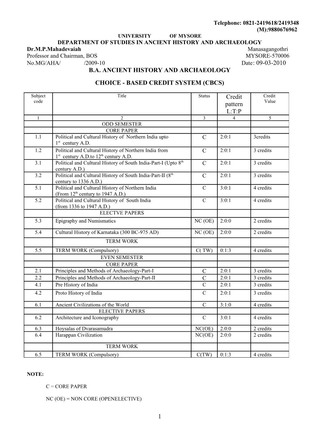 Department of Studies in Ancient History and Archaeology