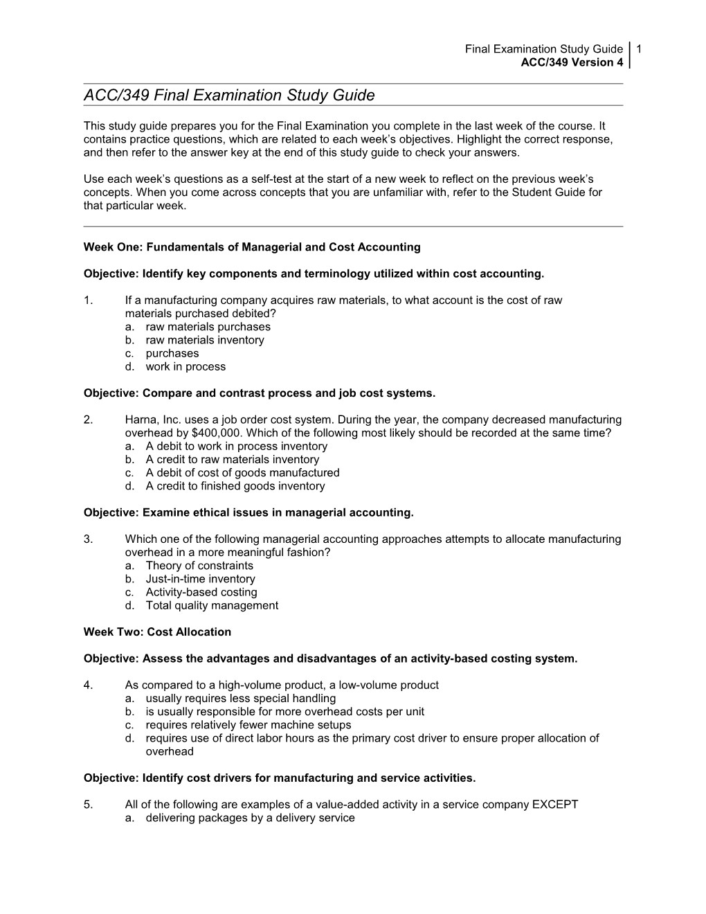 Final Examination Study Guide Template s1