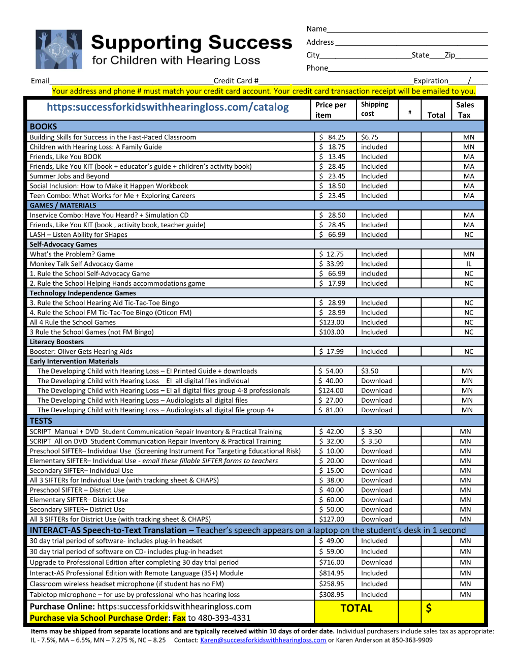 Email Credit Card # Expiration