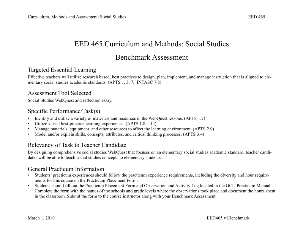 Curriculum, Methods and Assessment: Social Studieseed 465