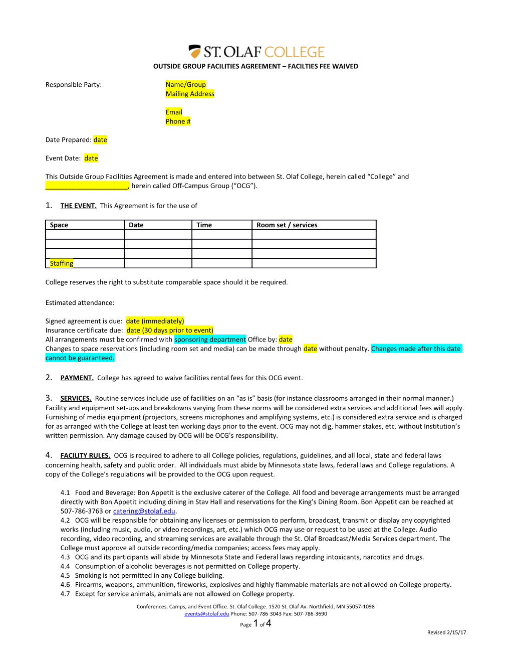 Facilities and Services Agreement