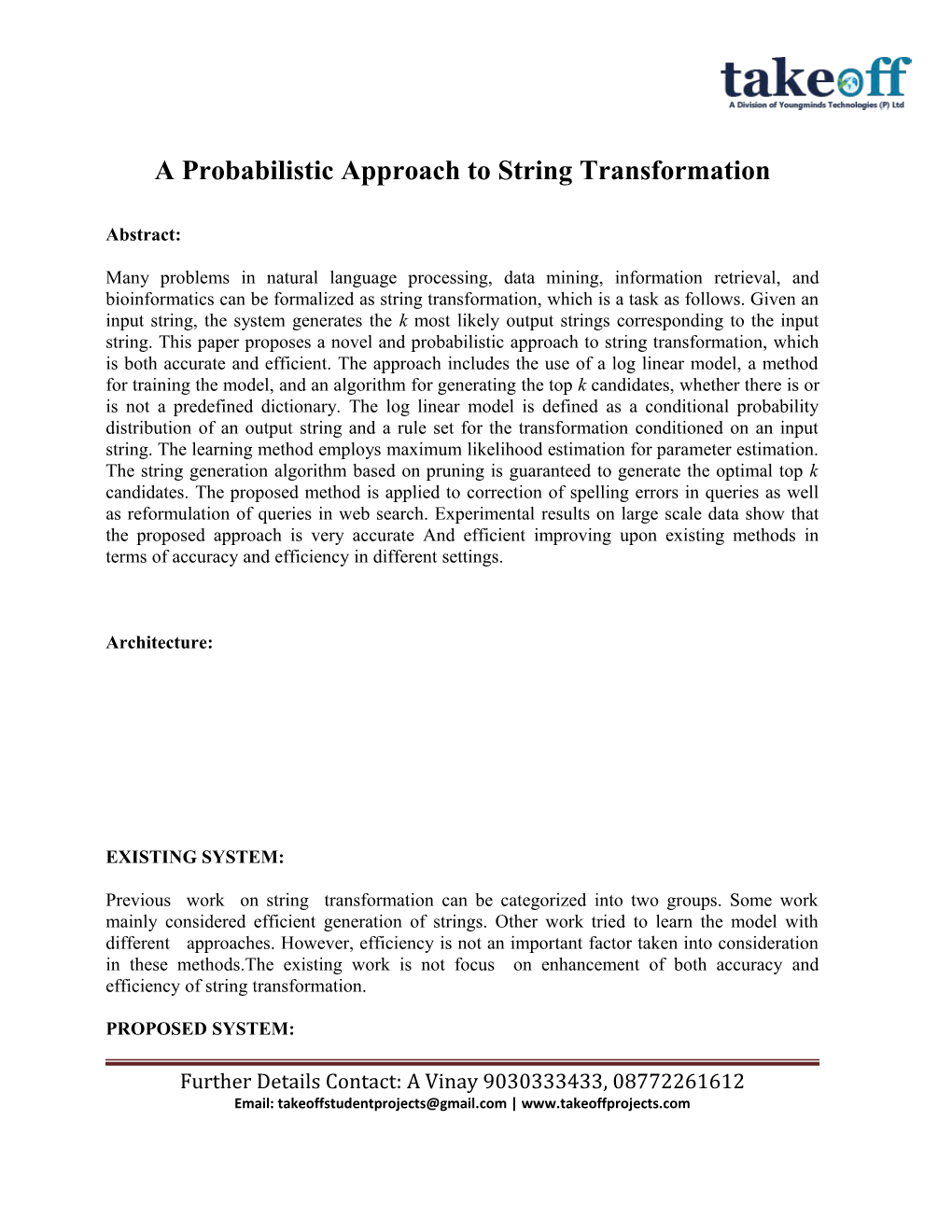 A Probabilistic Approach to String Transformation