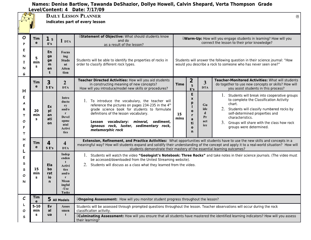 Standards for Excellence in Teaching