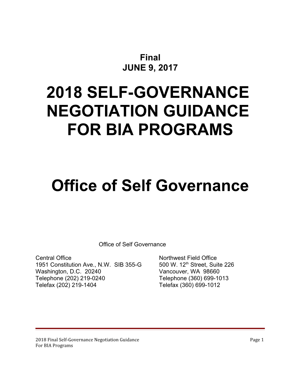 2018 Self-Governance