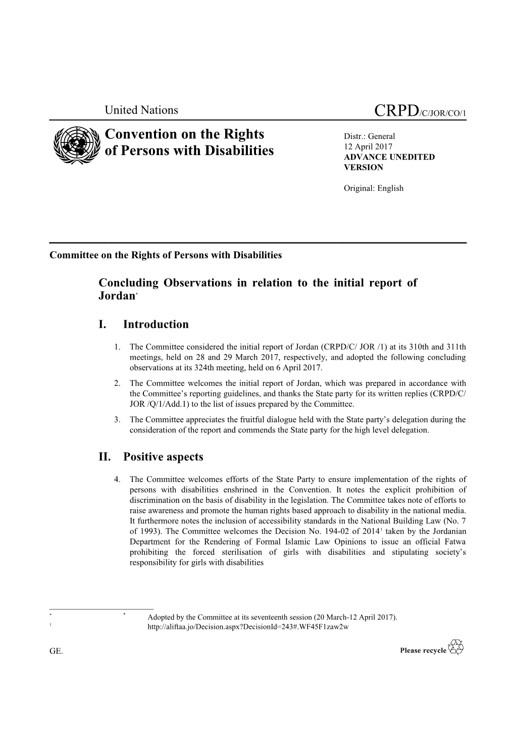 Committee on the Rights of Persons with Disabilities s17
