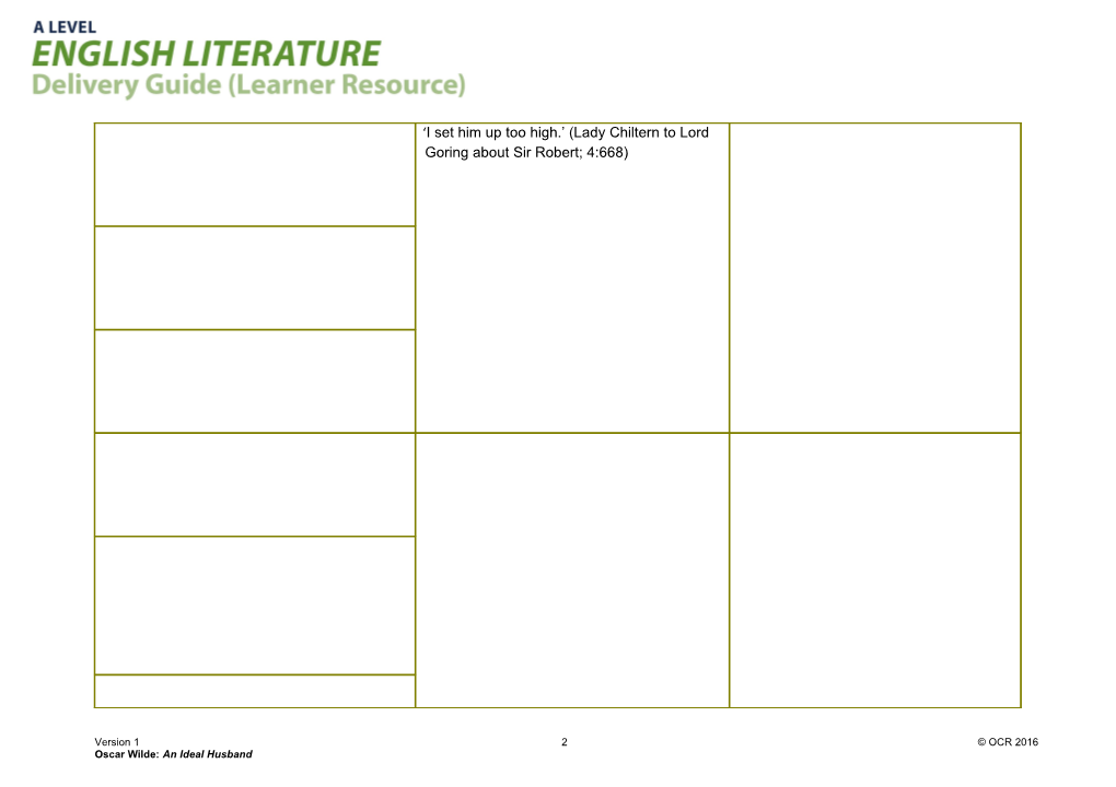 OCR a Level English Literature Delivery Guide Learner Resource Content Activity 4 - Moments