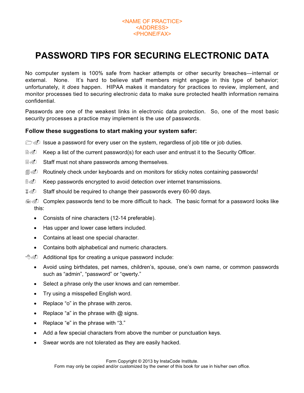 Password Tips for Securing Electronic Data