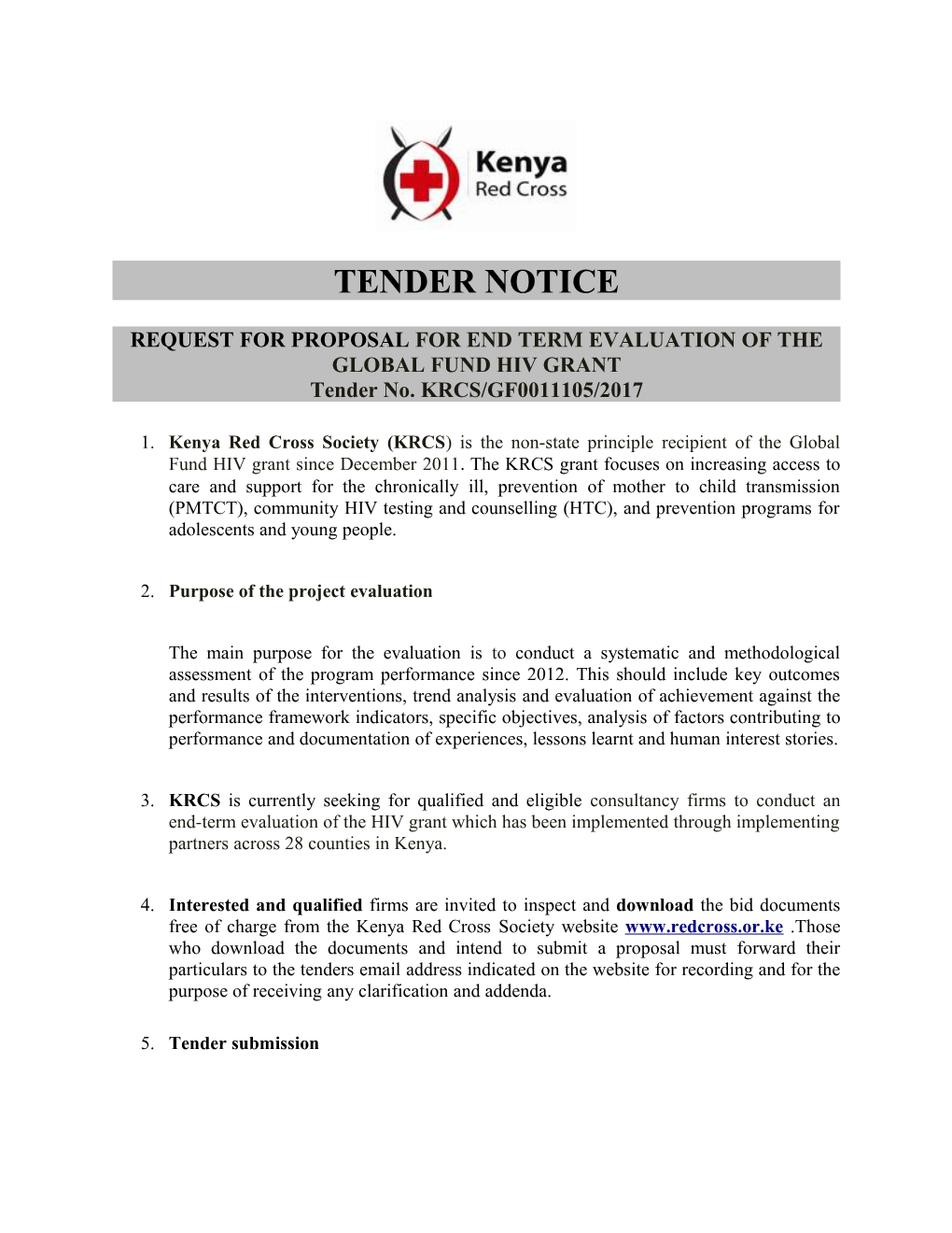 Request for Proposalfor End Term Evaluation of the Global Fund Hiv Grant