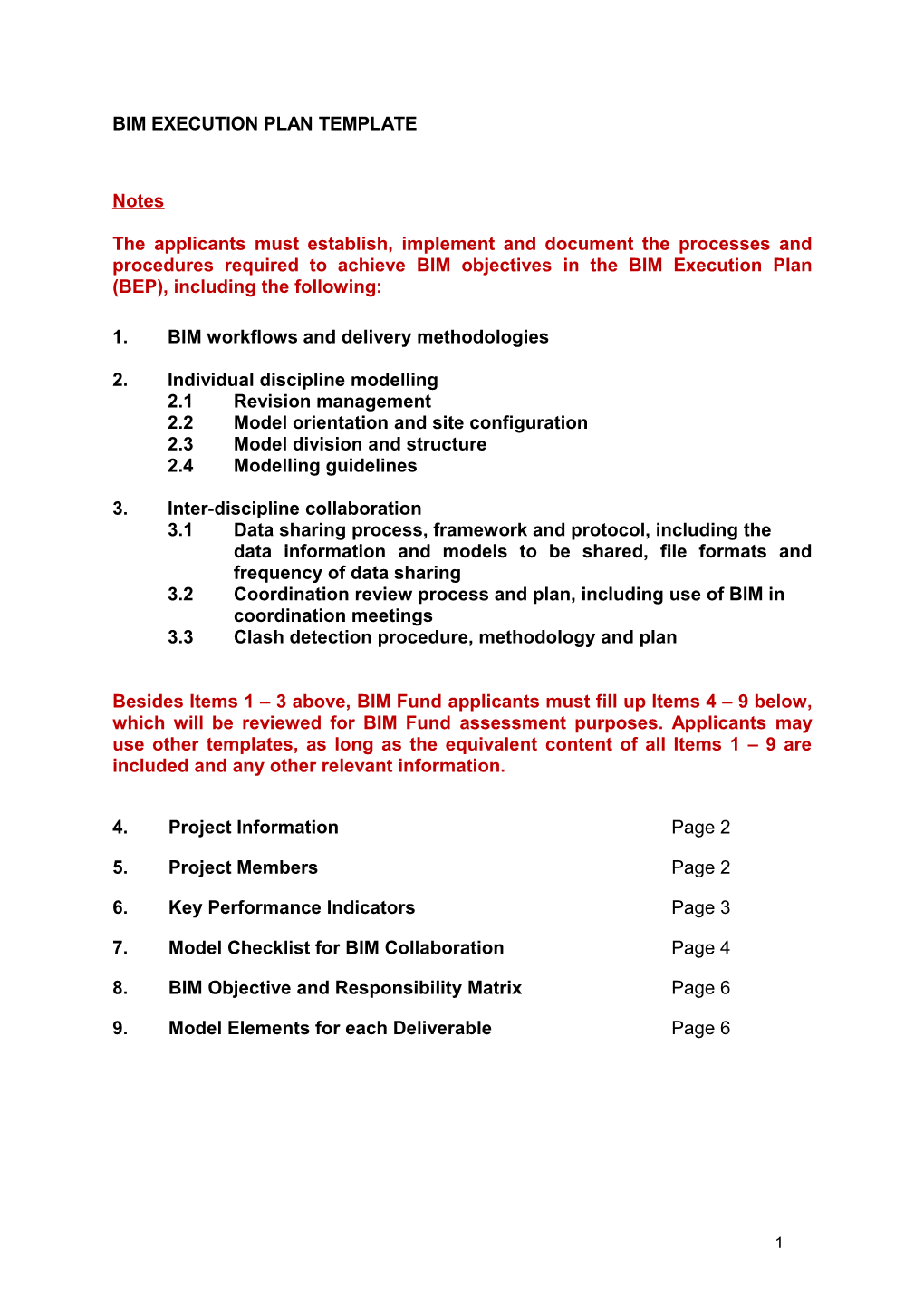 Bim Execution Plan Template