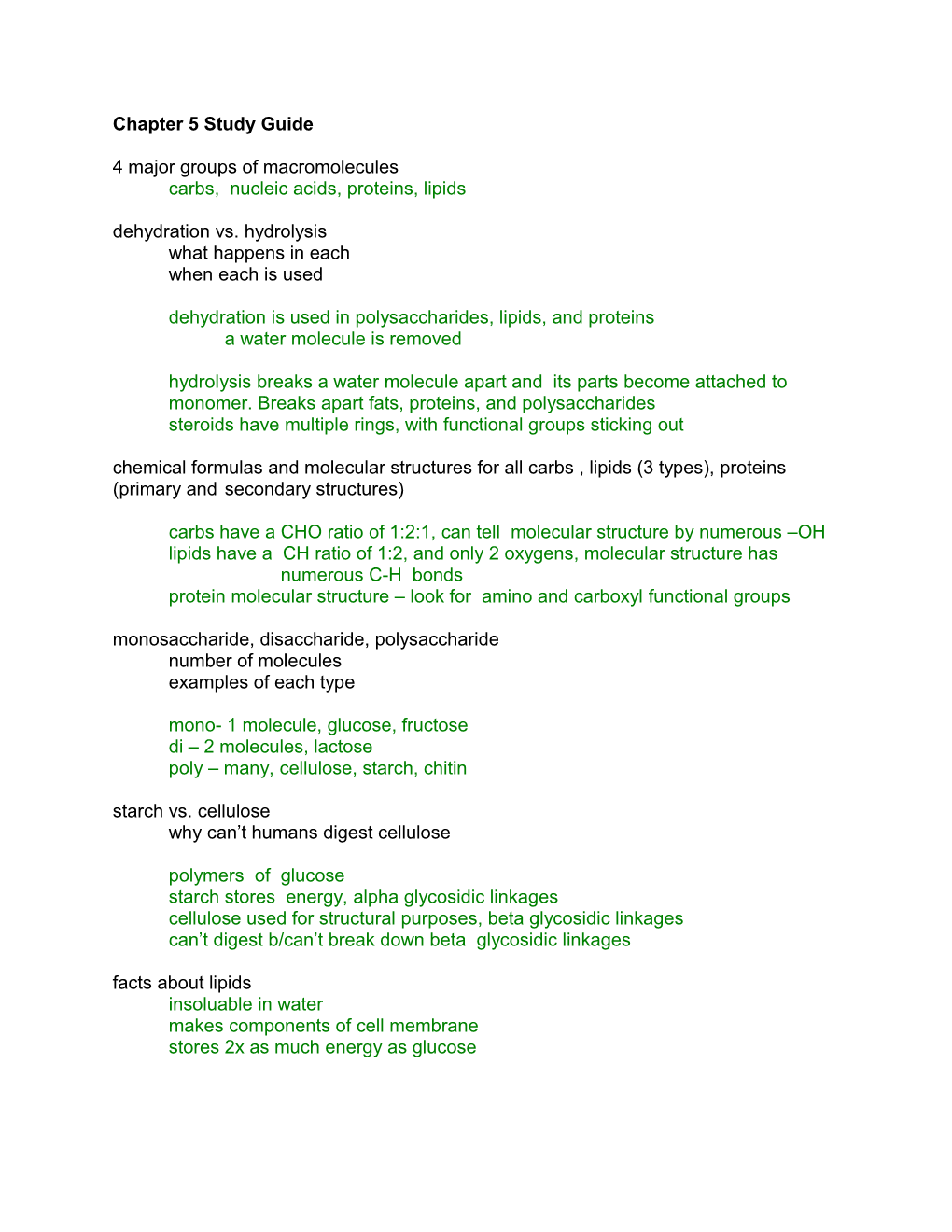 Chapter 5 Study Guide s2