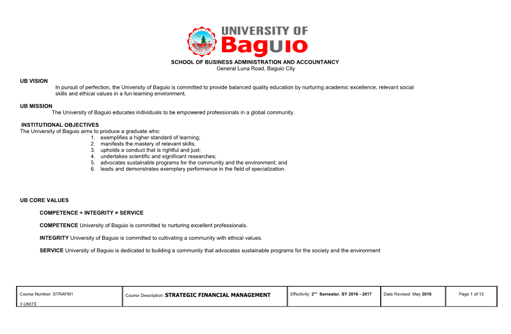University Objectives (UO), College Objectives (CO) Addressed s1